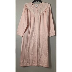 Earth Angels Pink Lace Long Nightgown XL Cottagecore Feminine Sleepwear